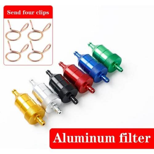 Universal 8mm Petrol Gas Fuel Filter Cleaner Aluminum Alloy Motorcycle Pit Dirt Bike ATV Oil Gas Fuel Gasoline Oil Filter