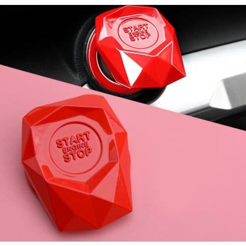 Universal Red Metal Alloy Car Engine Start Stop Push Button Ignition Switch Decorative Protection Cover Trim Sticker