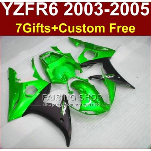 Bright green body repair parts for YAMAHA r6 fairing kit 03 04 05 Motorcycle fairings sets YZF R6 2003 2004 2005 I86G