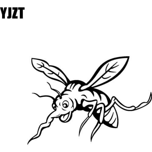 YJZT 15.9CM*11.2CM Strong Bug Insect Mosquito Ferocious Vinyl Decal Lovely Car Sticker Black/Silver C19-0742