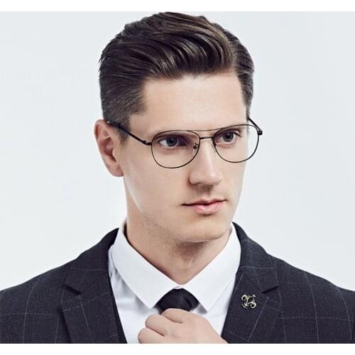 Woman Man Retro Metal Alloy Eyeglasses Myopia Reading Optical Prescription Double Bridge Eyewear Classic Fashion Spectacles