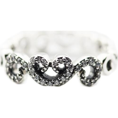 CKK 925 Sterling Silver Heart Swirls Ring For Women Original Jewelry Making Wedding Anniversary Gift