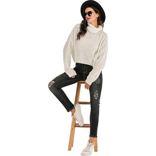 Winter clothes for women new fashion solid color long-sleeved high-neck pullover sweater women 2020
