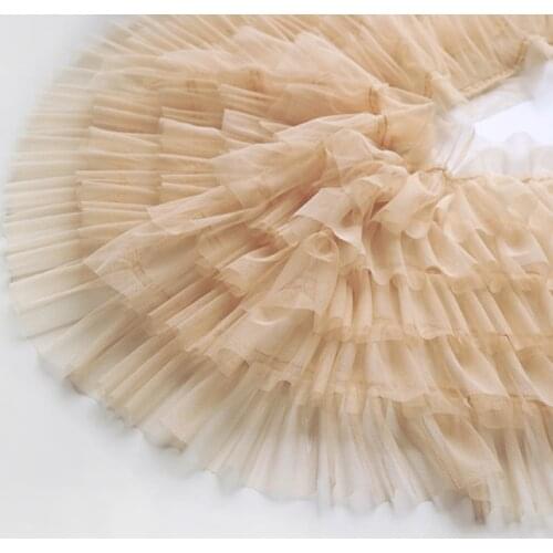 1Meter 35cm Wide Pleated 3D Lace Ruffle Trim Fringe Ribbon Pettiskirt Wedding Dress DIY Sewing Clothing Decor 17Colors