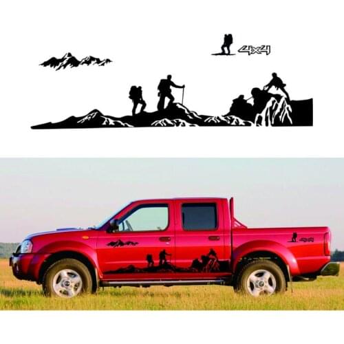 1 Pair Car Door Side Mountains Stickers for Ford Ranger-Raptor F150 F-150 Off Road 4X4
