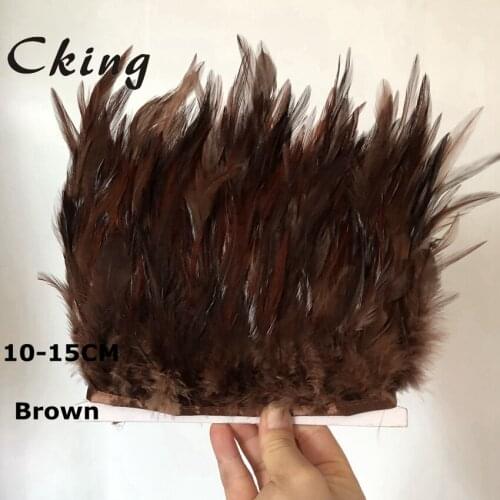 10Meters 10-15cm width Rooster Tail Feather Trims DIY Chicken feathers Fringe Wedding feathers crafts Clothing Decoration plumas