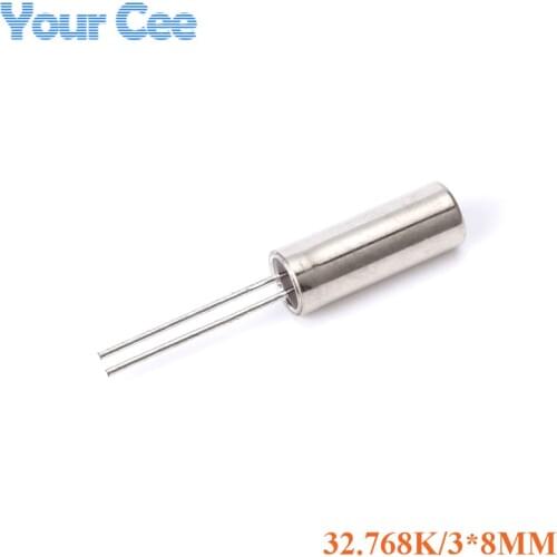 10pcs 32.768 kHz 32768HZ Frequency Oscillator Crystal Cylender 3X8 mm Load Capacitance 12pf Frequency Tolerance 20ppm