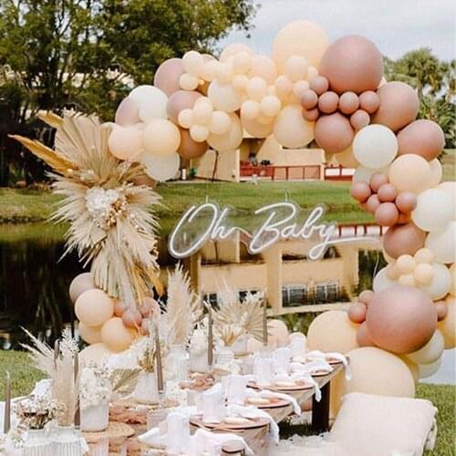 116 Pcs Rose Gold Balloons Set White Latex Balloons Garland Arch Kit Birthday Party Valentine Christmas Outdoor Wedding Decor