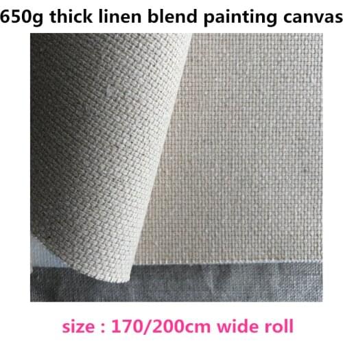 2.2m wide 10m long heavy blank linen canvas roll with very good quality