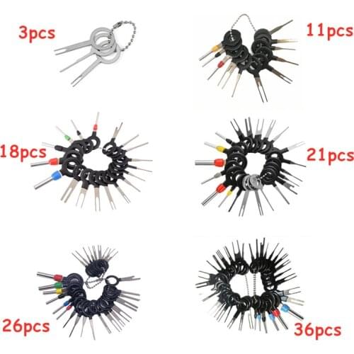 3/11/18/21/26/36pcs Car Terminal Removal Electrical Wiring Crimp Connector Pin Extractor Kit Car Electrico Repair Hand Tools