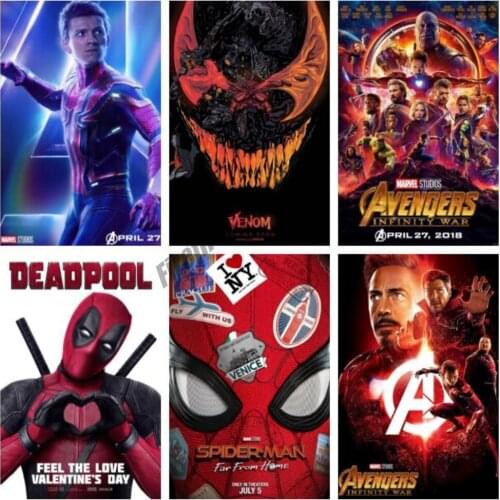 Diamond Painting Marvel Cross Stitch Kits Superhero Movie Avengers 4 Iron Man Mosaic Embroidery Full Square Drill Home Decor