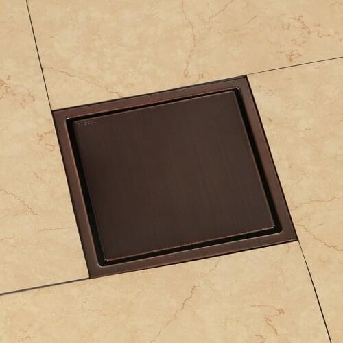 Antique Square Shower Floor Drain with Tile Insert Grate 6-inch 150*150mm , Multipurpose , Invisible Look or Flat Cover
