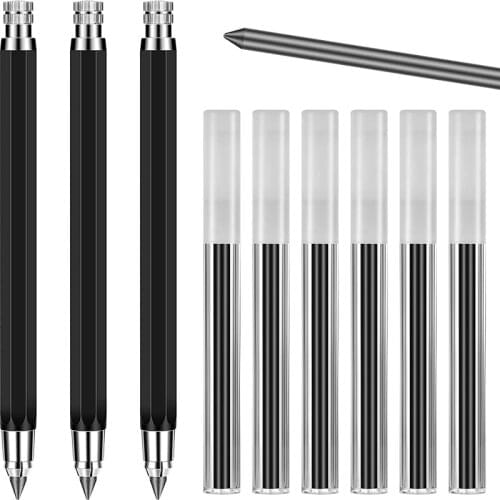 3 Pieces 5.6 mm Automatic Mechanical Pencil with Lead Refill, Mechanical Drafting Pencil Set for Crafting Art Sketching