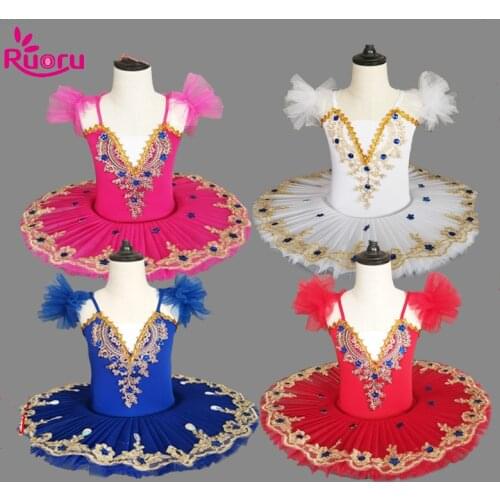 Ruoru Ballerina Party Dress Adult Kids Girls Ballet Tutu Dress Professional Ballet Tutu Child Toddler Girl Clothes Vestido Party