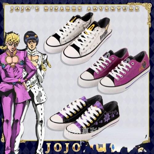 Anime JoJo Bizarre Adventures Bruno Bucciarati Cosplay Shoes Girls Boys Giorno Giovanna Casual Canvas Shoes Sneaker Women Mens