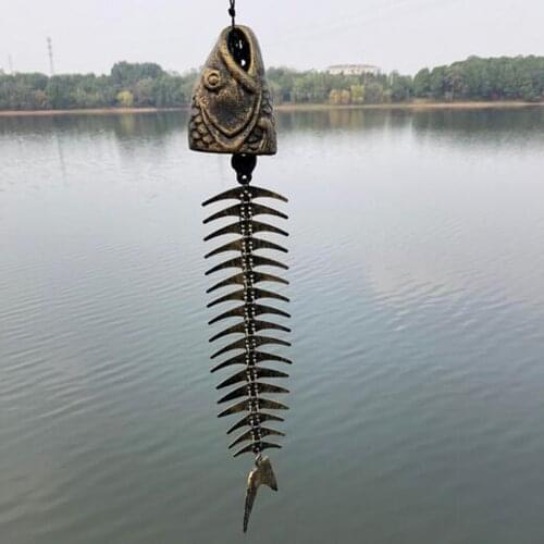 Rustic Decorative Fishbone Outdoor Chime Hanging Decor Patio Garden Balcony
