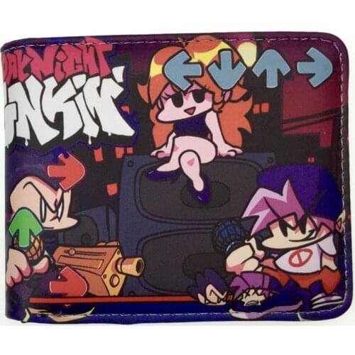 Hot Game Friday Night Funkin FNF Wallet PU Short Purse Whit Coin Pocket Credit Card Holder For Young Boys Girls