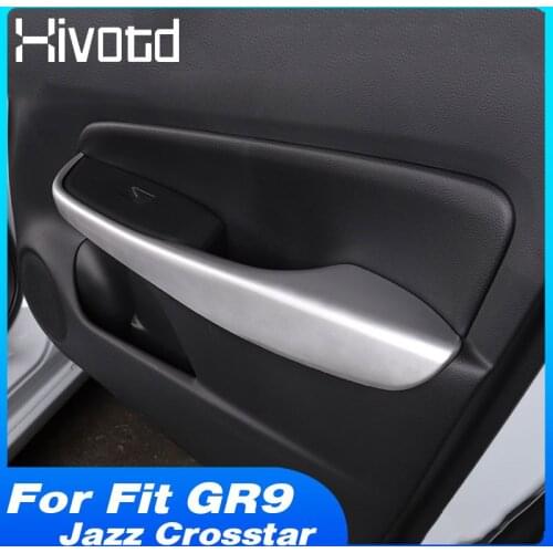 Hivotd Car Inner Door Armrest Cover Interior Handle Trim Panel Decoration Accessories Parts For Honda Fit GR9 Jazz Crosstar 2021