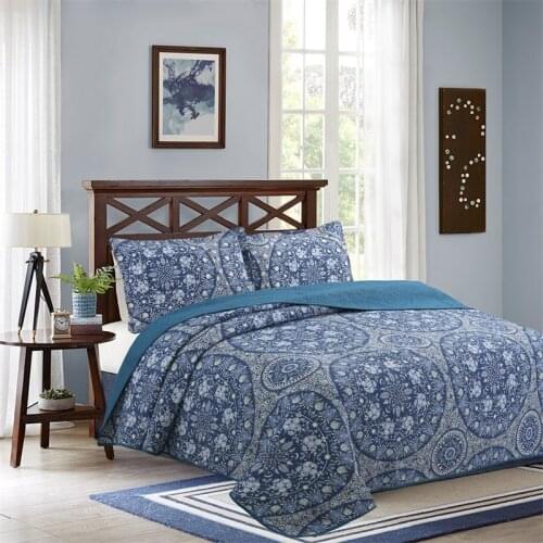 CHAUSUB Bedspread on the Bed Quilt Set 3pcs Cotton Blanket for Double Bed Cover Pillowcase King Size Summer Quilted Coverlet