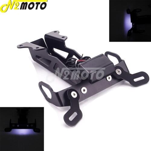 For YAMAHA MT-09 Tracer FJ-09 2015-2020 Number License Plate Bracket Mounting Bracket Tail Tidy Fender Eliminator w/ LED Light