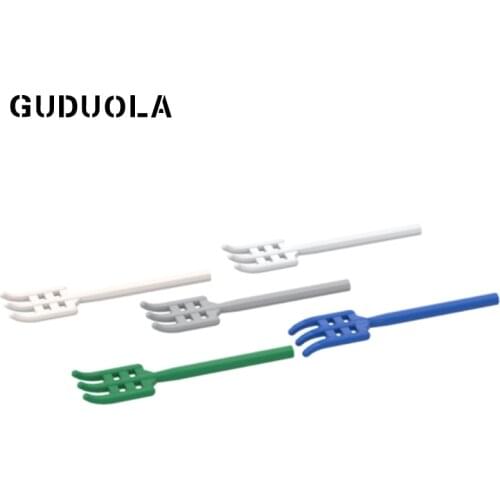 Guduola Special Bricks Pitchfork with Soft Plastic and Flat Bottom 95345 MOC Building Block Figure Accessories In Hand 25pcs/LOT