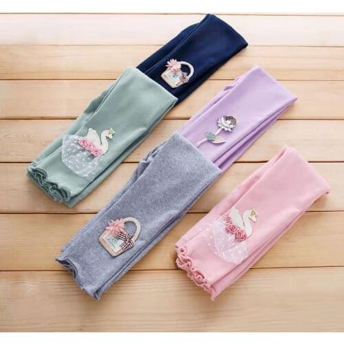 1 to 9 Years Spring Autum Cute Girl Thin Trousers High Quality Cotton Girls' Leggings Soft Knitted Pants for Childrens Legging