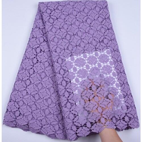 Top Sale Pure White Floral Nigerian Guipure Network Lace 5 Yard African Guipure Cord Lace Fabric With Stones For Sewing F1713