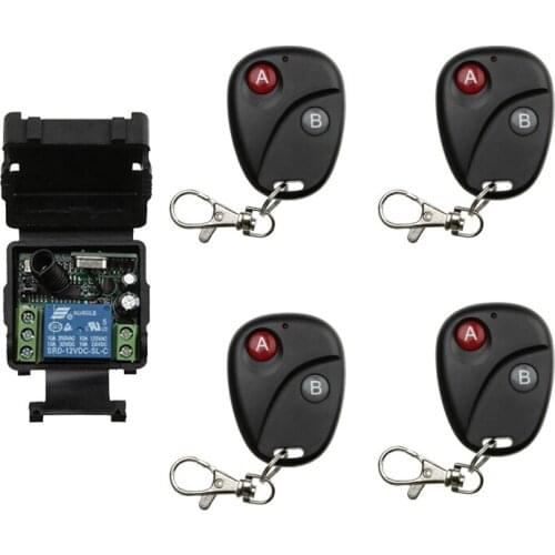 Mini Size DC 12V 1CH 1 CH 10A RF Wireless Remote Control Switch System, Receiver+Transmitter Latched (A=ON,B=OFF)