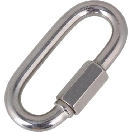 Multifunctional 304 Stainless Steel Carabiner Quick Oval Screwlock Link Lock Ring Hook M10 M12 2PCS