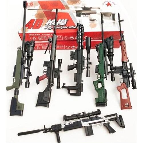 1:6 AWM MK14 DSR PSG-1 SVD TAC Sniper Rifle Weapon Assembly Toy Gun Model For Action Figure Assembled model toys Random Color