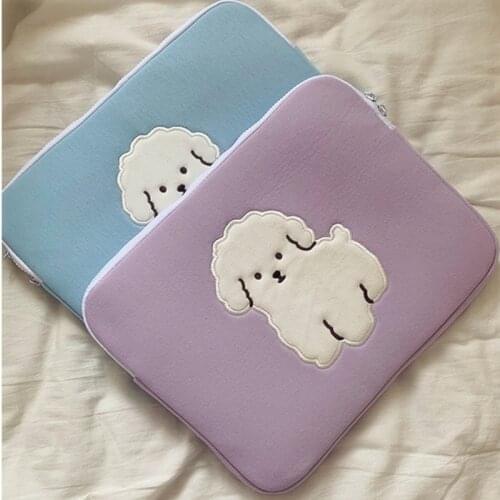 Cartoon Puppy 11 13 15 Inches Handbag Mac Tablet Case Embroidery IPad Air Sleeve Liner Bag Laptop Storage Pouch Ipad Case Holder
