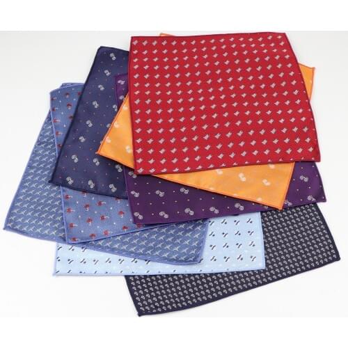 Men Kid Polyester Designer Handkerchiefs Woven Printing Pocket Square Hankies Party Casual Bike Umbrella Dog Car Pockets Hanky