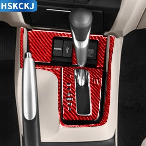 For Honda Civic 9 Coupe Sedan 2013 2014 2015 Carbon Fiber Central Console Panel Sticker Automatic Gear Shift Cover Interior Trim