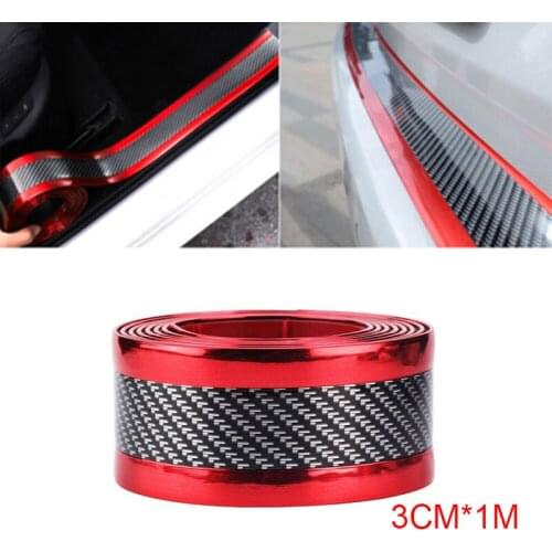 Carbon Fiber Car Sticker Bumper Guard Decal Door Plate Sill Scuff Anti Scratch Protective Sill Strip Universal Car Accessories