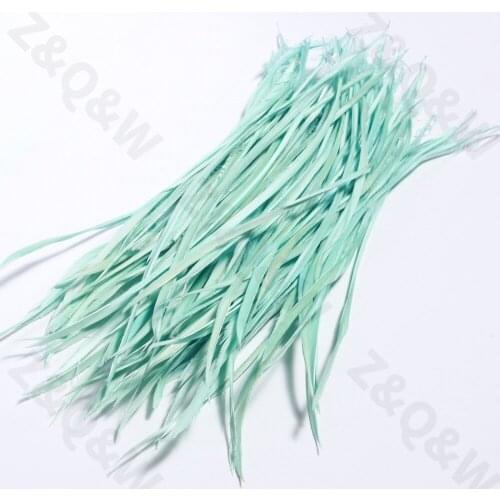 Natural 6-8 inch goose silk edge feather 15-20CM dyed light green DIY craft jewelry earrings performance costume decoration