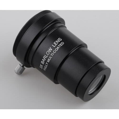 Telescope Eyepiece Barlow Lens for Celestron Orion 5X 3X High Power Magnification 1.25inch/31.7mm Universal T Ring Adapter