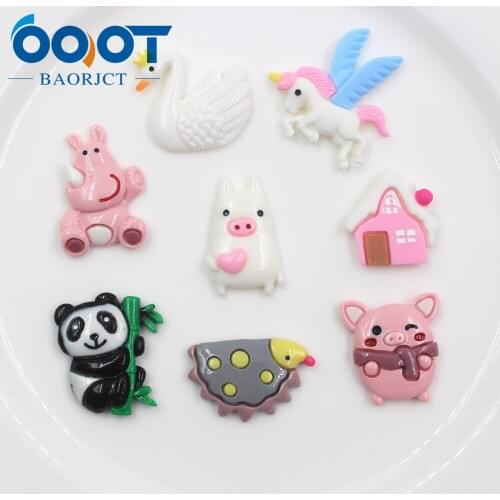 OOOT BAORJCT 20312-12,10pcs 25mm*27mm Variety Color Cartoon animal parts,Trinkets ornaments Decorations,DIY handmade materials