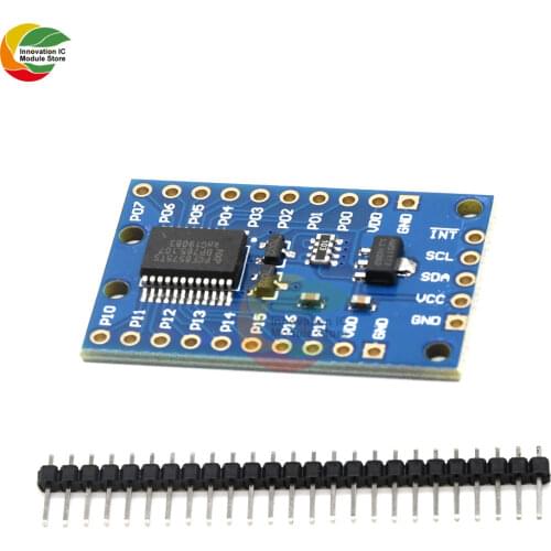 Ziqqucu PCF8575TS I/O Expander Module DC 2.5-5.5V PCF8575 IIC I2C 16 Bit for R3 Relay Buzzer LED with Pin Header