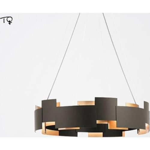 Post-modern Industrial Pendant Lights Gold Black Iron Art Metal Suspension Luminaire Living Room Decor Bedroom Study Studio