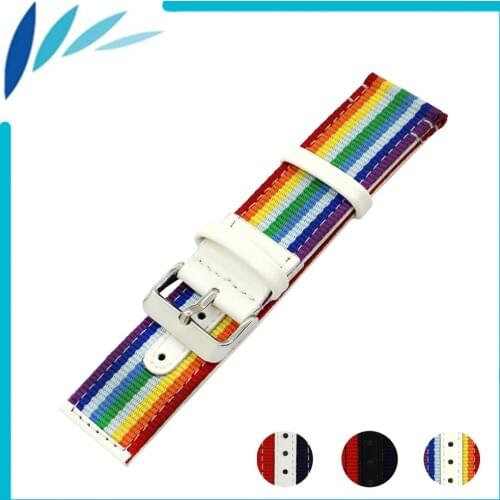 Nylon Nato Leather Watch Band 22mm 24mm for Hamilton Canvas Fabric Strap Wrist Loop Belt Bracelet Black White Red Blue + Pin