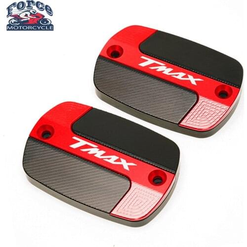 With Logo For YAMAHA T-Max TMAX 500 530 560 SX DX Tmax530 Tmax560 CNC Motorbike Brake Fluid Fuel Reservoir Tank Oil Cover Cap