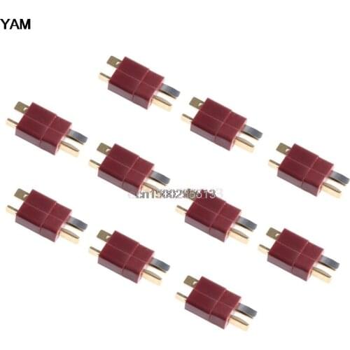 20Pcs 10 Pairs T Plug Male & Female Connectors Deans Style For RC LiPo Battery