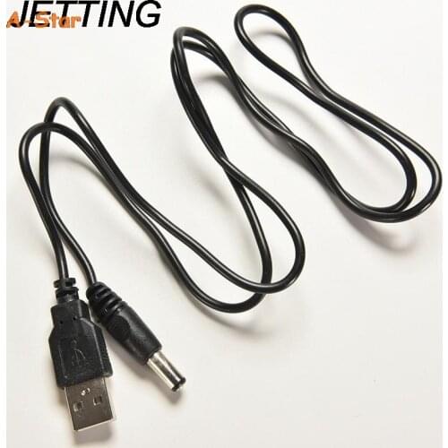 JETTING 1 Pcs Black USB 2.0 to DC 5.5mm X2.1mm 80cm USB to Power Cord Cable Wire Electronic Data Line Accessories
