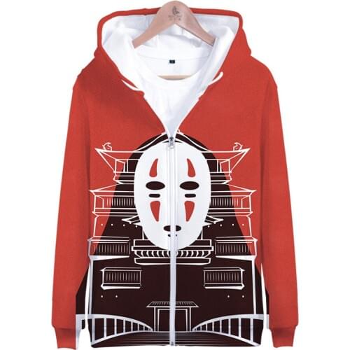 Spirited Away Hoodie Men Women Kids Sweatshirt Studio Ghibli Hayao Miyazaki Chihiro Anime Hooded Jacket Zipper Coat