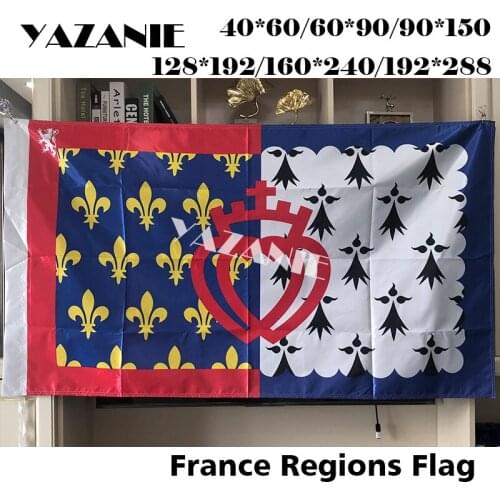 YAZANIE France Unofficial Flag of Pays de la Loire 100D Polyester Double Sided High Quality Banner Free Shipping