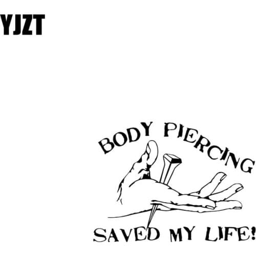 YJZT 17.8CM*13.2CM JESUS BODY PIERCING SAVED MY LIFE Vinyl Car Motorbike Sticker Decals Black/Silver C13-000321