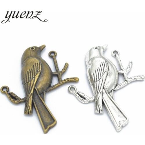 YuenZ 3pcs 2 color Tibetan Silver Plated Pendant Antique bird Charms Jewelry Making DIY Handmade Craft 50*39mm D519