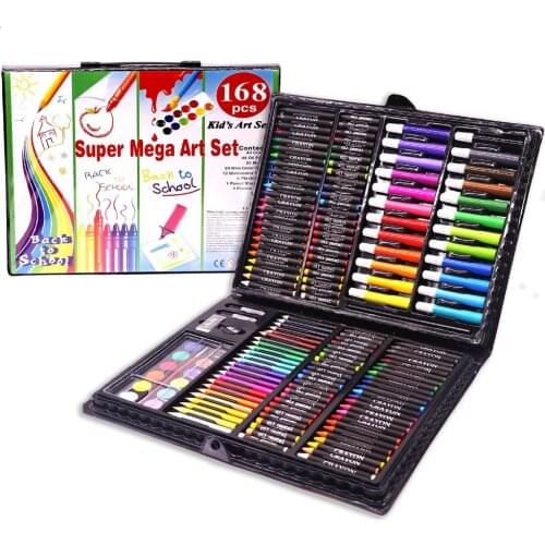 168pcs Drawing Art Set School Painting Pen Marker Watercolor Brush Pen For Kids Gift Box Art Supplies
