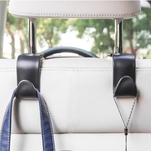 2Pcs Multi-functional Auto Seat Headrest Hanger Bag Hook Holder, For Bag Purse Cloth Grocery Storage,Car Interior Accessories