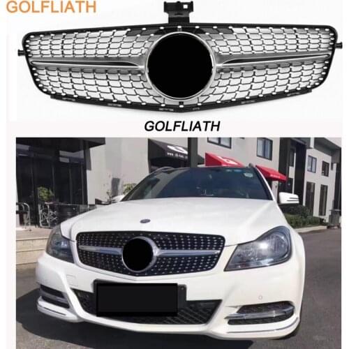 2007-2014 C63 Diamond grille front bumper grill Suitable for Mercedes Benz C-Class W204 c180 c200 c300 c250 c350